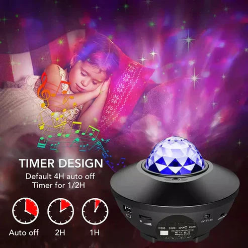 Star Projector - 3-in-1 Galaxy Night Light with Bluetooth Speaker & Timer