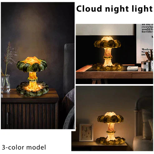 Creative 3D Mushroom Cloud Night Lamp – RGB Ambient Glow Light