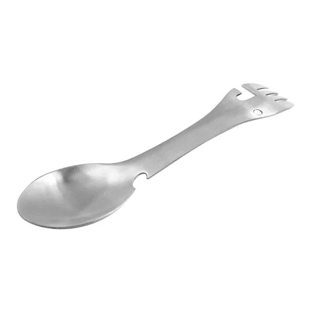 Stainless Steel Multifunctional Bottle Opener Spork - 3-in-1 Camping Cutlery EDC Tool