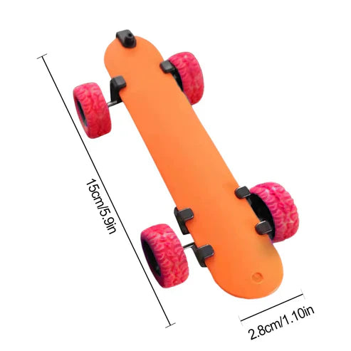 Fingertip Skateboard Anti-Stress Toy - Pull-Back Mini Finger Skate Board for Kids & Adults Ages 7+