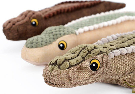 Puppy Love Crocodile Squeak Toy - Hoopet Pineapple Linen Dog Chew & Squeaky Toy for Puppies & Dogs