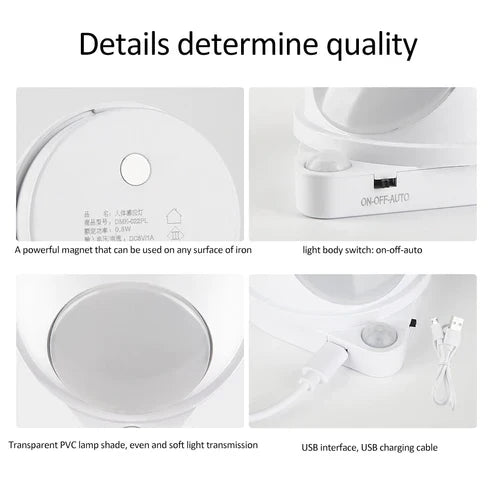 360° Rotating Water Drop Magnetic Night Lamp – Motion Sensor LED Light
