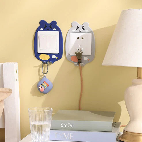 3D Luminous Cartoon Hook Outlet Sticker - Glow in Dark Wall Decal