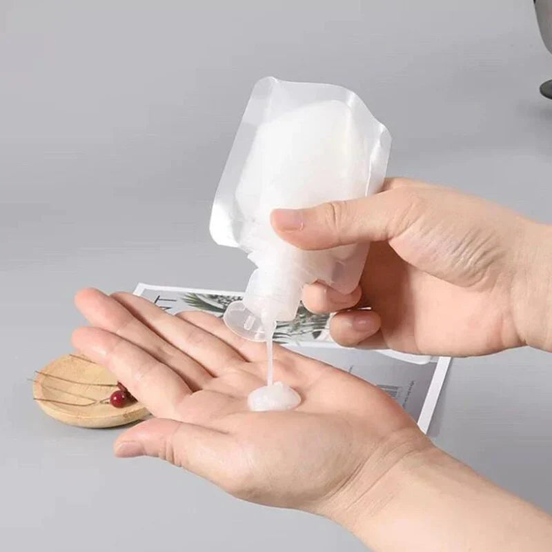 Travel Pouch Bag - 10-Pack Leak-Proof Reusable Liquid Bottles Set