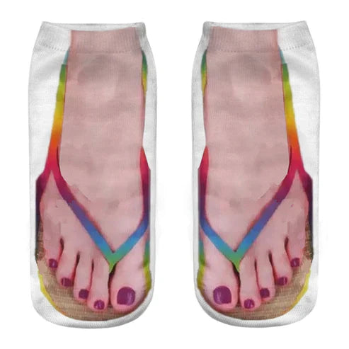 3D Printed Funny Creative Ankle Socks - Novelty Food Print Socks