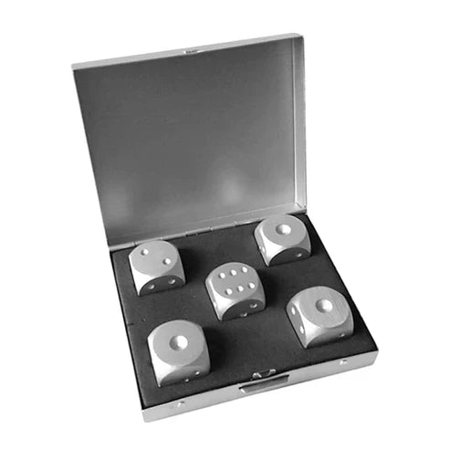 5pcs Aluminum Alloy Metal Dice Set - Premium Gaming Dice with Case