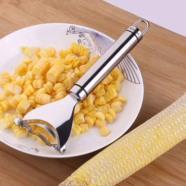 Stainless Steel Corn Peeler – Serrated Kernel Remover for Corn on the Cob