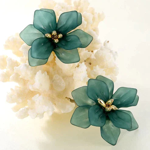 Acrylic Flower Earrings For Earthy Vibes - Boho Statement Jewelry