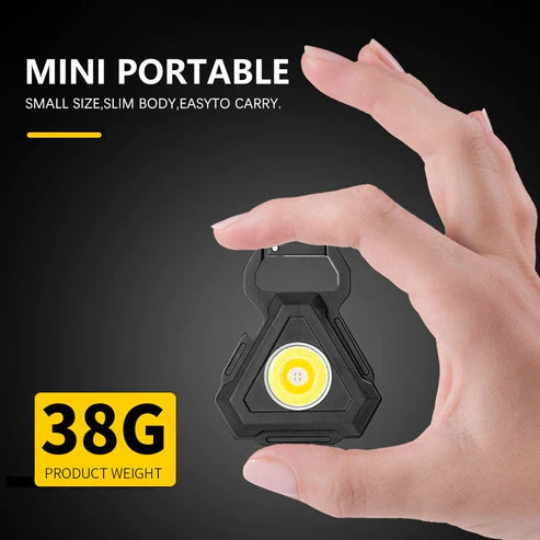 Mini LED Flashlight USB Rechargeable Keychain – 3-in-1 Bottle Opener & Carabiner