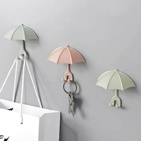 3pcs Set Cute Umbrella Toothbrush Hook - Wall-Mounted Holder
