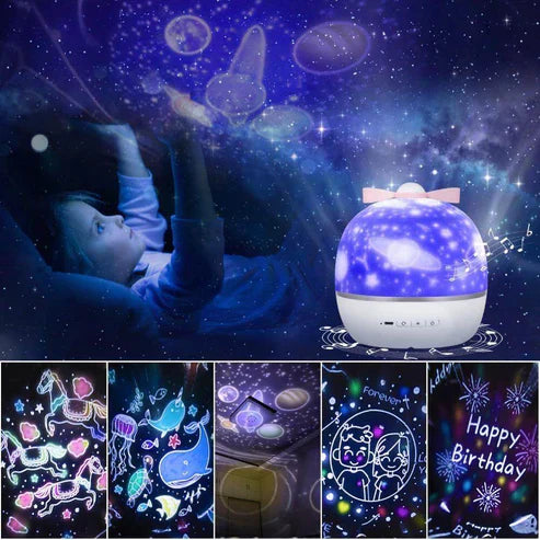 360° Rotating Projection Night Lamp – LED Star Galaxy Light for Kids & Bedroom