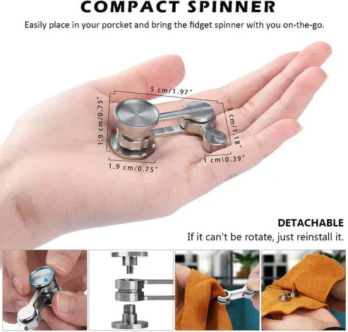Anti-Anxiety Double Pendulum Fidget Spinner – Full Stainless Steel | Ceramic Bearings | ADHD & Stress Relief
