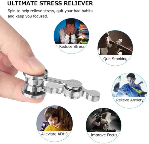 Anti-Anxiety Double Pendulum Fidget Spinner – Full Stainless Steel | Ceramic Bearings | ADHD & Stress Relief