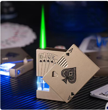 Playing Cards Ace of Spades Lighter - AVU Sideslip Poker Metal Butane Gas Lighter - 12 Unique Designs