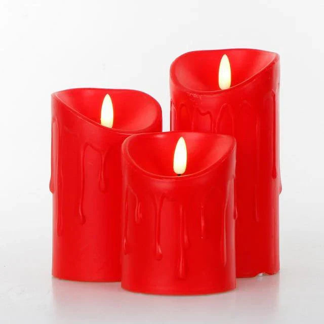 3pcs Remote Control LED Flameless Candle - Realistic Flame Effect Decor