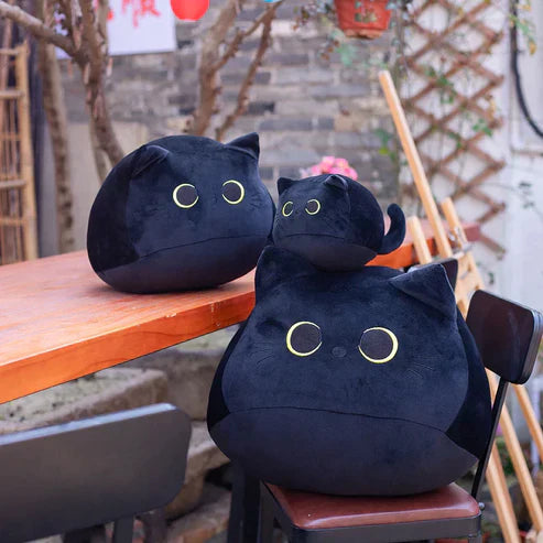 Black Cat Plush Pillow – Super Soft Stuffed Animal Cuddle Toy & Cushion