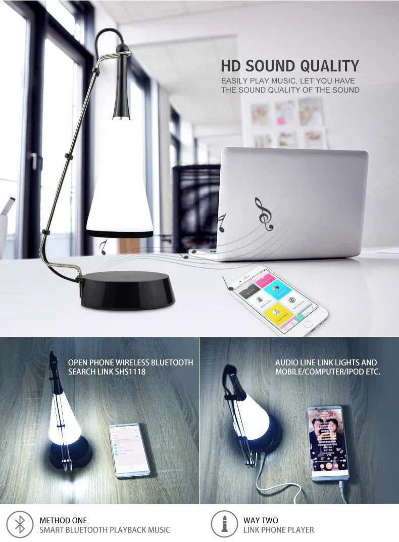 Bluetooth Speaker LED Lamp - Touch Control Music Table Lamp with Colorful Lights