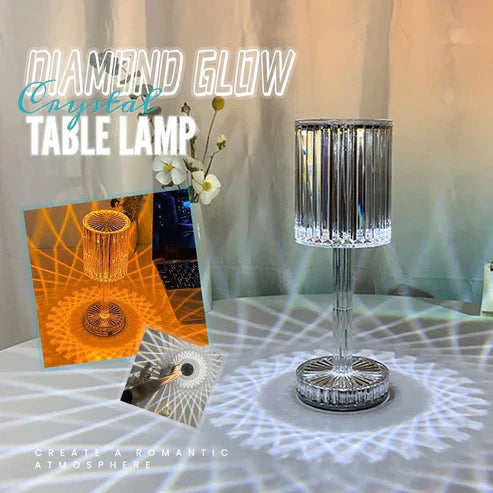 Diamond Glow Acrylic Touch Table Lamp – RGB LED Crystal Night Light