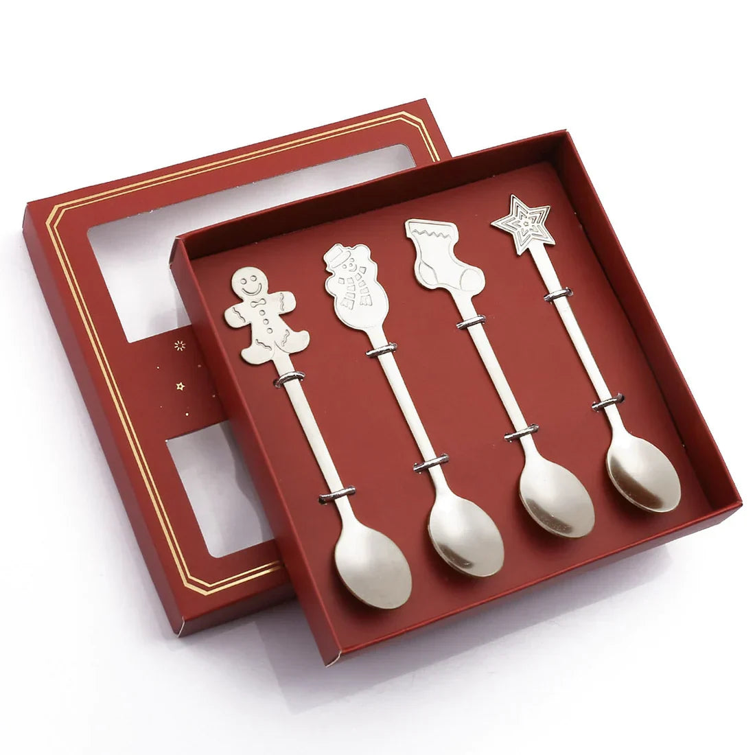 4Pcs Christmas Best Wishes Tableware Set - Holiday Spoon Collection