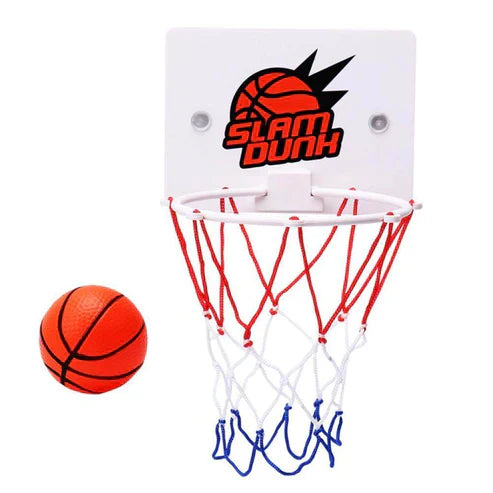 Wall-Mounted Mini Basketball Hoop Toy Set - Suction Cup Indoor Basketball for Home, Office & Kids Ages 5+