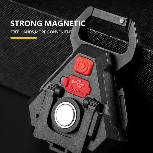 Mini LED Flashlight USB Rechargeable Keychain – 3-in-1 Bottle Opener & Carabiner