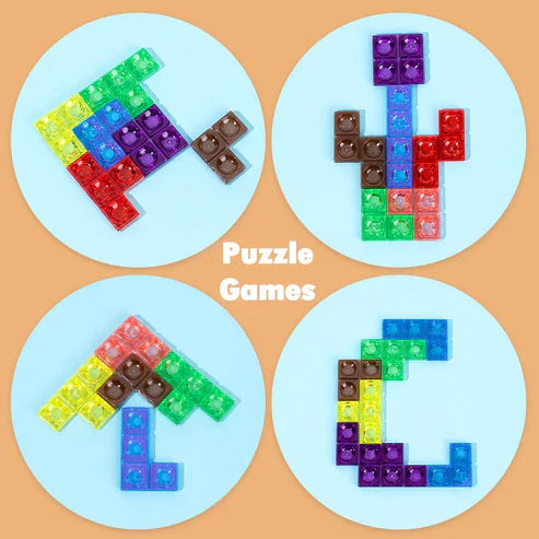 Colorful 3D Educational Puzzle Math Toy - Clever Board ABS Building Blocks for Baby Hand-Eye Coordination & Logical Thinking