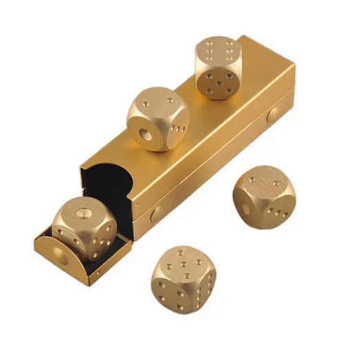 5pcs Aluminum Alloy Metal Dice Set - Premium Gaming Dice with Case