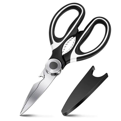 Multipurpose Kitchen Scissors with Bottle Opener - Heavy Duty Stainless Steel Shears