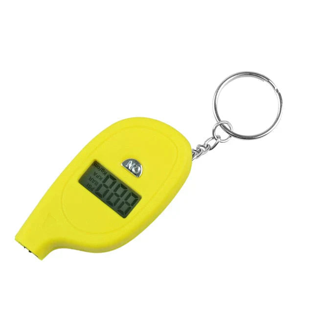 Portable Digital Car Tire Pressure Tester Keychain - Mini LCD Tire Gauge