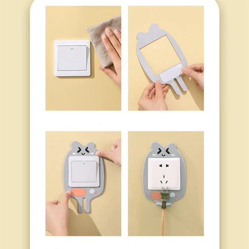 3D Luminous Cartoon Hook Outlet Sticker - Glow in Dark Wall Decal
