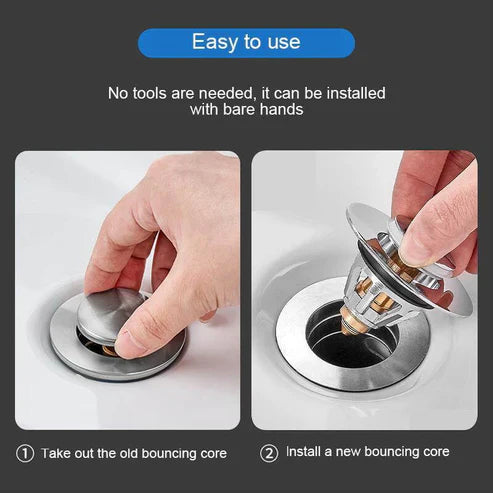 Universal Pop-Up Sink Drain Filter Plug - Hair Catcher & Drain Stopper