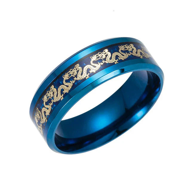 Vintage China Dragon Ring for Men - Stainless Steel Statement Ring