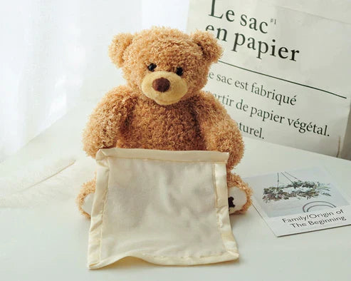 Interactive Peek-a-Boo Bear Kids Toy - Stuffed Plush Teddy Bear with Interactive Features for Toddlers