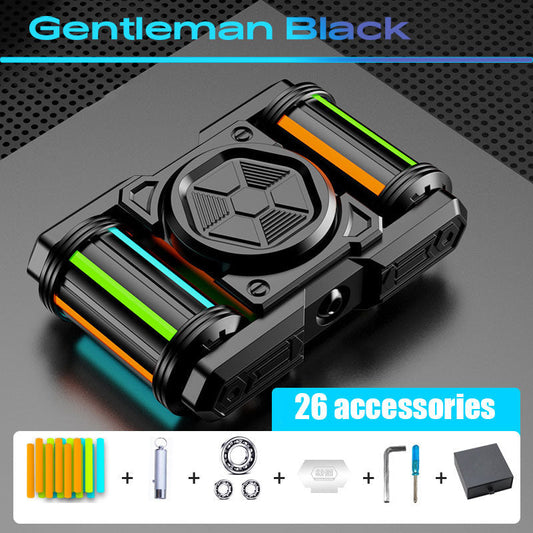 Tank Roller Fidget Spinner - Luminous Metal EDC with Glow-in-Dark Tubes