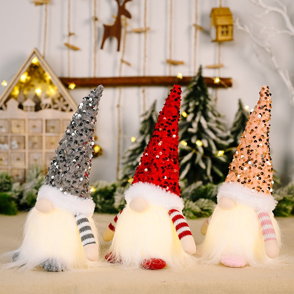 Christmas Gnome Elf Doll - 30cm LED Light Holiday Decoration