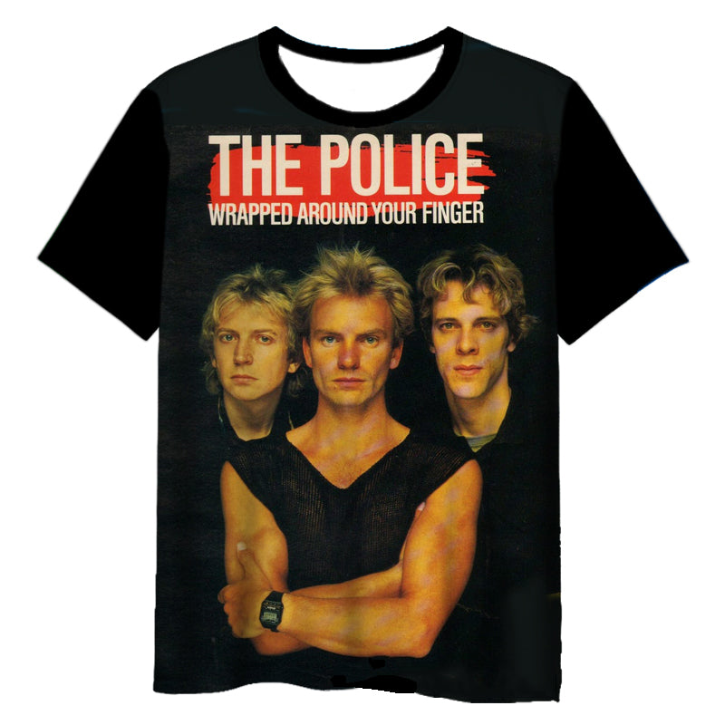 The Police Rock Band 3D Printed T-Shirt – Short Sleeve Hip Hop Harajuku Tee