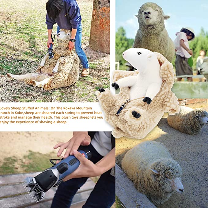Lovely Sheep Alpaca Plush Toy – 16cm Removable Wool Coat Stuffed Animal Doll