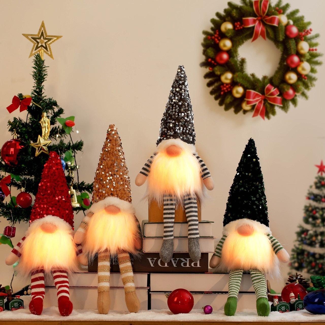 Christmas Gnome Elf Doll - 30cm LED Light Holiday Decoration