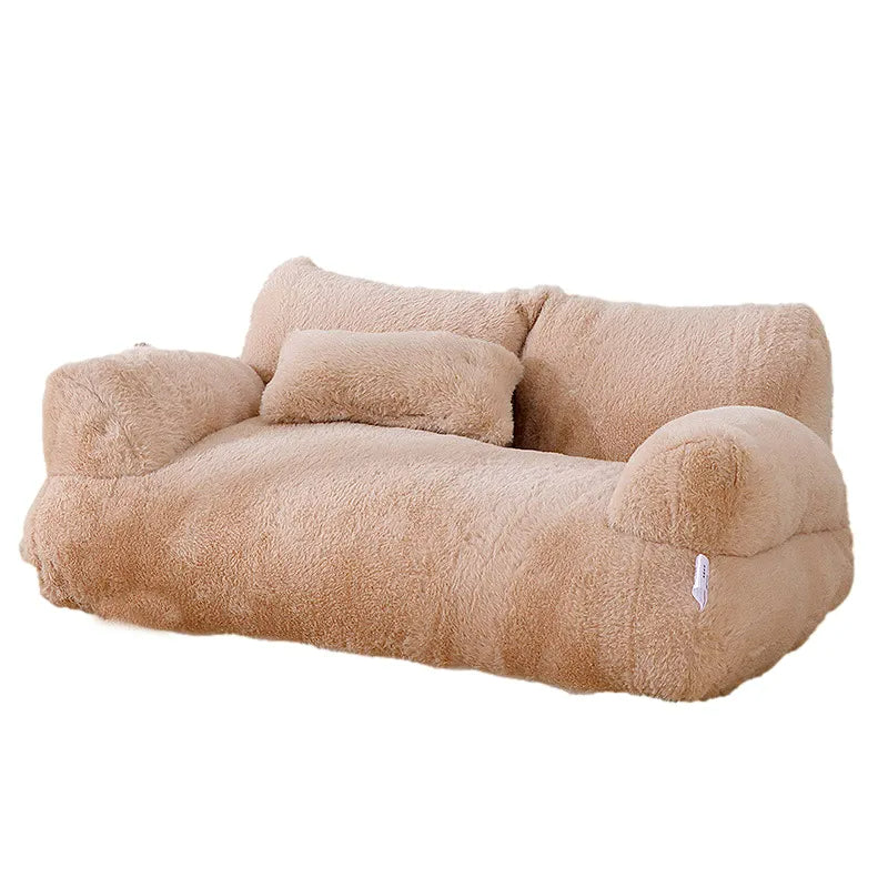 Luxury Cat Bed Sofa – Plush Soft Cosy Pet Sofa with Anti-Slip Base & Pillow
