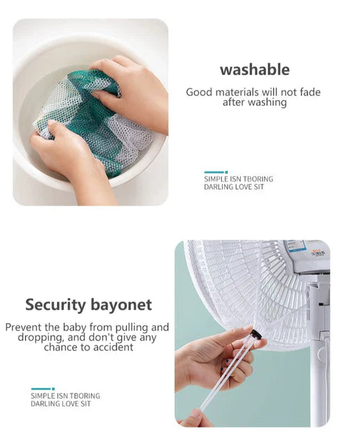 Anti-Pinch Fan Safety Cover - Child & Pet Safety Net for Fans