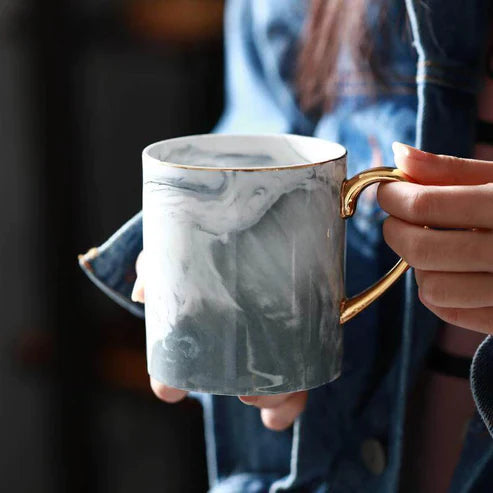 European Marble Porcelain Mug – Elegant Luxury Coffee Cup