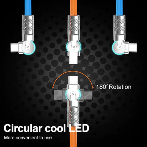 Cord Master Fast Charging Rotatable Cable – 360° Flexible Phone Charger Cable
