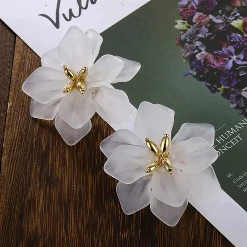 Acrylic Flower Earrings For Earthy Vibes - Boho Statement Jewelry