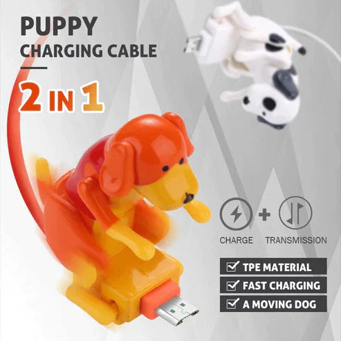 Mini Humpy Dog Charging Cable – Funny Hip-Swinging USB Cable for iPhone, Type-C & Micro USB