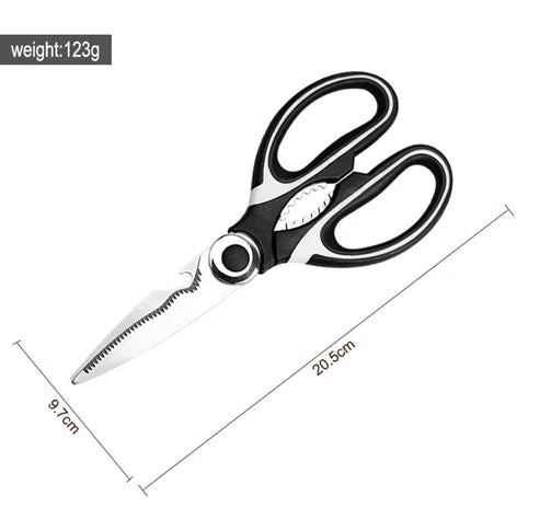Multipurpose Kitchen Scissors with Bottle Opener - Heavy Duty Stainless Steel Shears