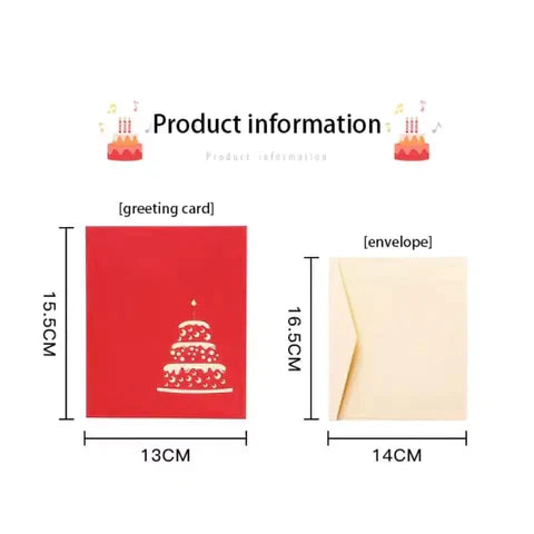 3D LED Music Birthday Cards - Pop-Up Greeting Card with Lights & Sound