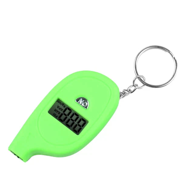 Portable Digital Car Tire Pressure Tester Keychain - Mini LCD Tire Gauge