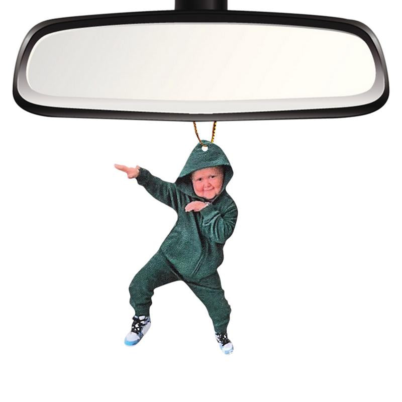 Hasbulla Character Car Rearview Mirror Pendant – Funny Acrylic Car Accessory