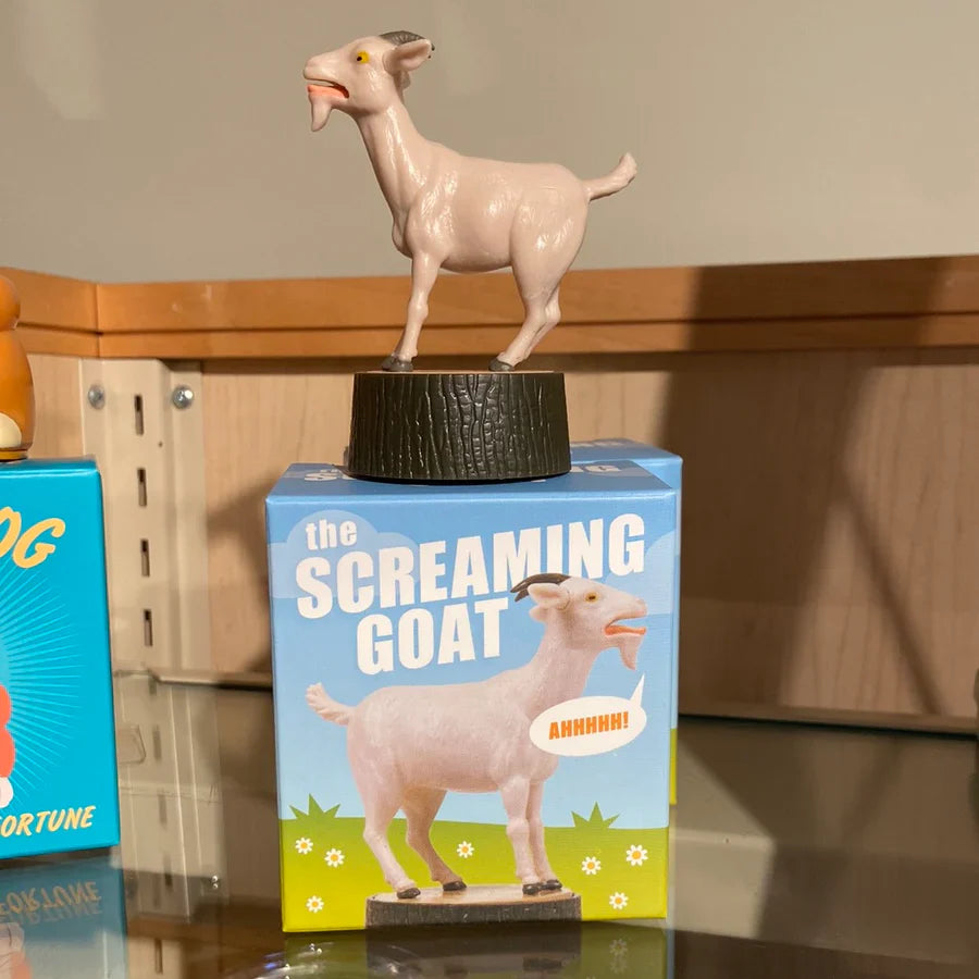 The Screaming Goat – Mini Figurine with Sound & 32-Page Book | Novelty Gift