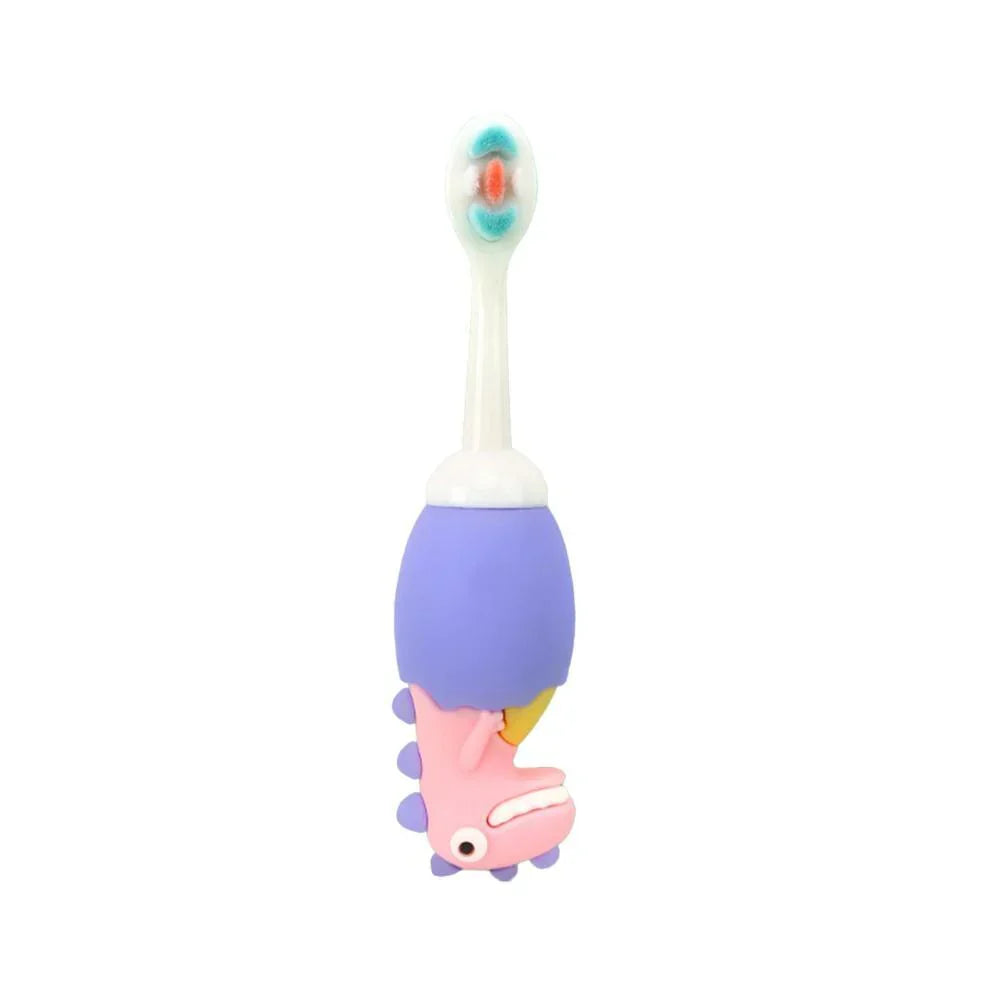 Mini Dinosaur Kids Toothbrush - Soft Bristle Cartoon Dino Toothbrush for Children in 6 Fun Colors